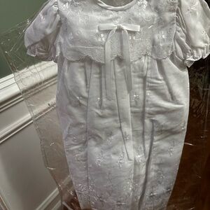 White Embroidered Baby Baptism Christening Dress